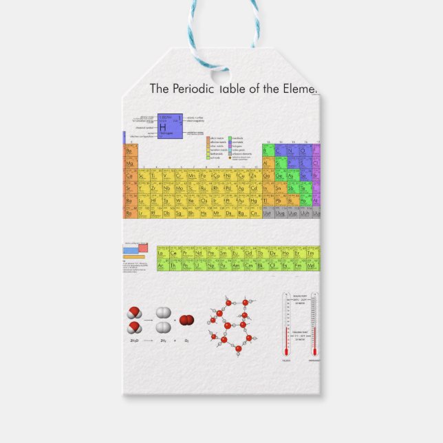 Étiquettes-cadeau Tableau scientifique périodique des éléments (Devant)