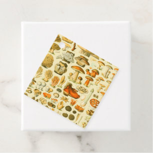 Étiquettes Cadeau Tabouret de toilette Vintage de champignons Illust