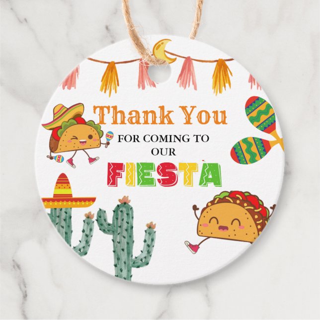 Étiquettes Cadeau Taco à propos de la Baby Shower mexicaine Merci (Devant)