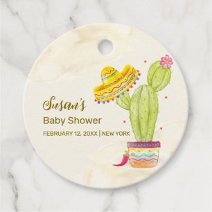 Étiquettes Cadeau Taco 'Bout A Baby Watercolor Baby shower Cactus