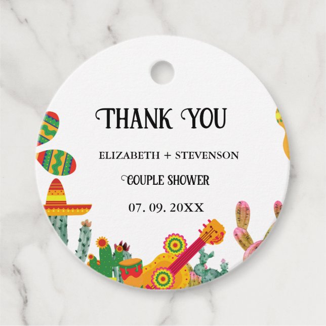 Étiquettes Cadeau Taco bout love couple douche merci (Devant)