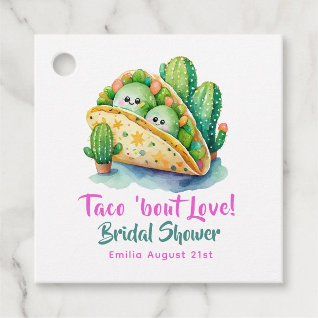 Étiquettes Cadeau Taco 'Bout Love ! Fête des mariées dernière (Devant)