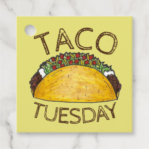 Étiquettes Cadeau Taco mardi mexicain Fiesta nourriture