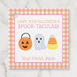 Étiquettes Cadeau Tactique d'Halloween rose Éffrayant Trick Treat