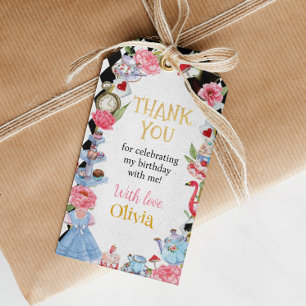 Étiquettes-cadeau Tag Alice in Wonderland Merci