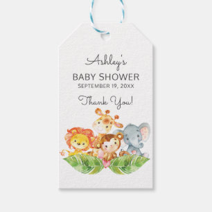 Étiquettes-cadeau Tag Baby shower Favoriser Safari Jungle Girls