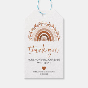Étiquettes-cadeau Tag Boho Rainbow Favères, Tag Baby shower Terre