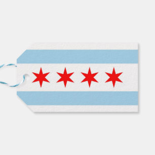 Étiquettes-cadeau Tag cadeau avec Drapeau de Chicago City, USA