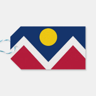 Étiquettes-cadeau Tag cadeau avec Drapeau de Denver City, Colorado, 