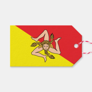 Étiquettes-cadeau Tag cadeau avec Drapeau de Sicile, Italie