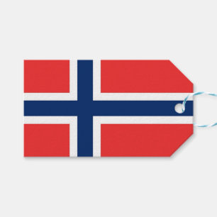 Étiquettes-cadeau Tag cadeau avec le drapeau de la Norvège
