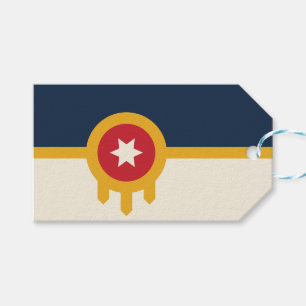 Étiquettes-cadeau Tag cadeau avec le drapeau de Tulsa, Oklahoma