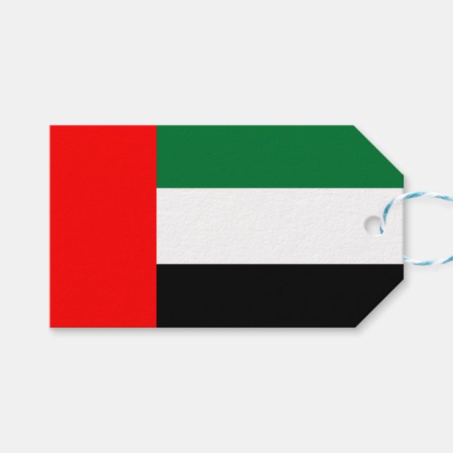 Étiquettes-cadeau Tag cadeau avec le drapeau des EAU (Devant (Horizontal))