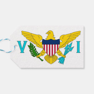 Étiquettes-cadeau Tag cadeau avec le drapeau des îles Vierges, USA
