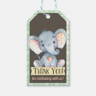 Étiquettes-cadeau Tag cadeau Baby shower Eléphant Jungle Merci
