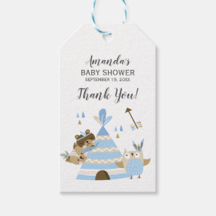 Étiquettes-cadeau Tag Cadeau Baby shower sauvage de la forêt tribale