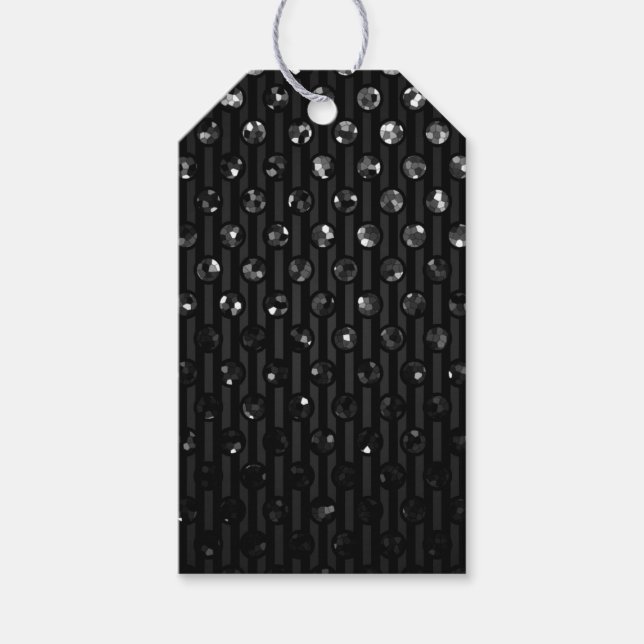 Étiquettes-cadeau Tag Cadeau Black Sparkley (Devant)