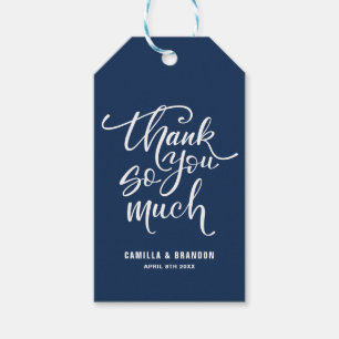 Étiquettes-cadeau Tag Cadeau bleu marine Merci