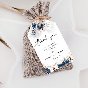 Étiquettes-cadeau Tag cadeau de cérémonie de Mariage bleu et dusty R