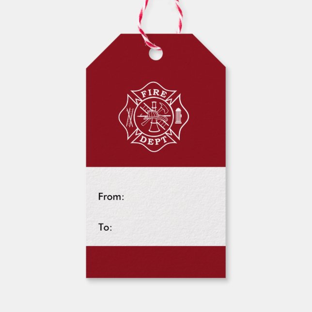 Étiquettes-cadeau Tag cadeau de Croix Maltaise du service d'incendie (Dos)