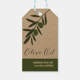 Étiquettes-cadeau Tag cadeau de l'huile d'olive contaminée, étiquett