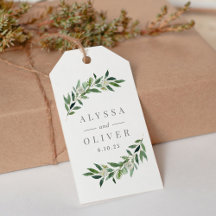 Tag Cadeau de mariage vert Favor Tags