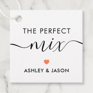 Étiquettes Cadeau Tag cadeau de Mix Parfait ou de Trail Mix, Coral