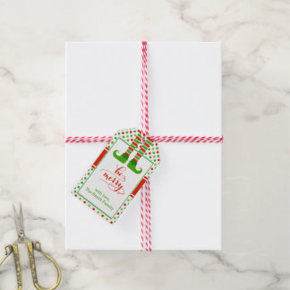 Étiquettes-cadeau Tag cadeau de Noël moderne Elf