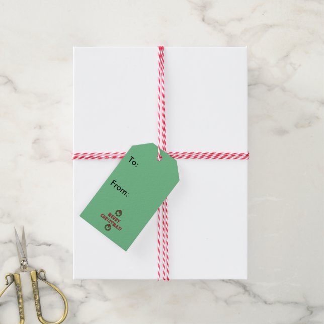 Étiquettes-cadeau Tag cadeau de porc père Noël (Avec de la ficelle)