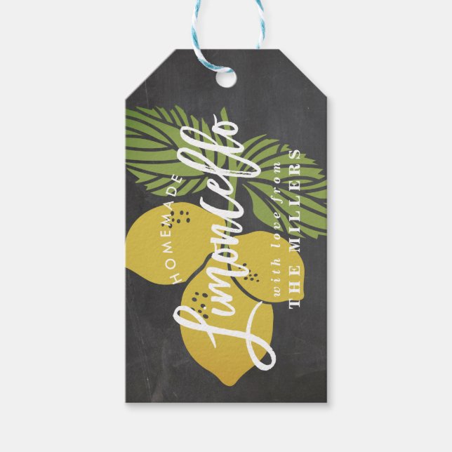 Étiquettes-cadeau Tag cadeau de tableau de bord de Limoncello, fait  (Devant)