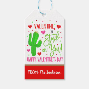 Étiquettes-cadeau Tag cadeau de Valentine Cactus