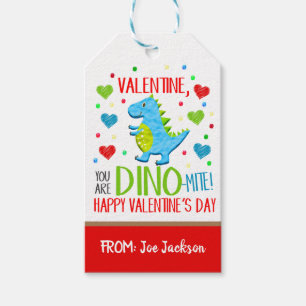 Étiquettes-cadeau Tag cadeau de Valentine Dinosaur