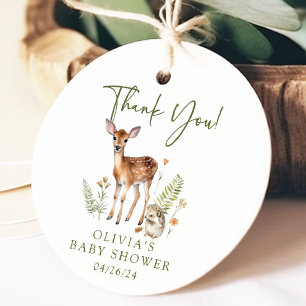Étiquettes Cadeau Tag Cadeau du Baby shower de cerfs de la nature