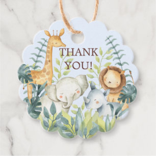 Étiquettes Cadeau Tag Cadeau du Baby shower Jungle Animaux Favoriser