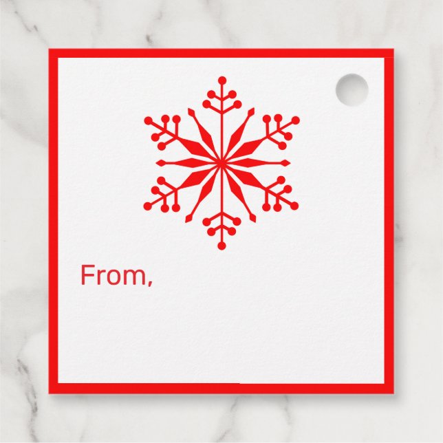 Étiquettes Cadeau Tag cadeau Festive Fnowflake. (Dos)