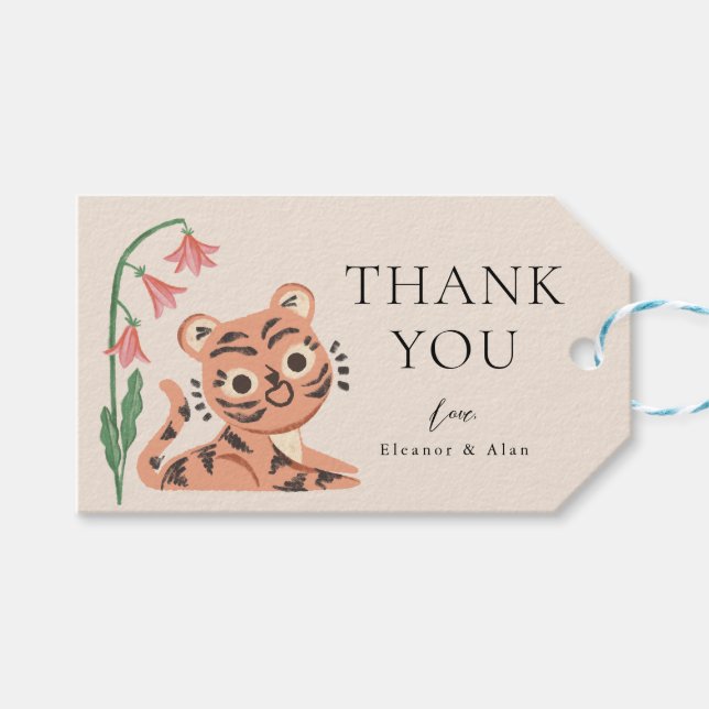 Étiquettes-cadeau Tag cadeau Jungle Wild Animal Tiger (Devant (Horizontal))