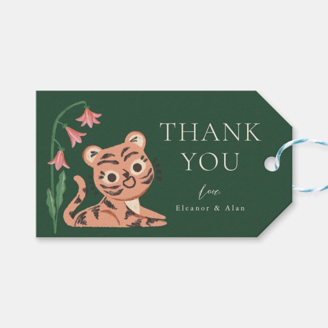 Étiquettes-cadeau Tag cadeau Jungle Wild Animal Tiger (Devant (Horizontal))