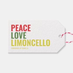Étiquettes-cadeau Tag Cadeau Limoncello Peace Love Et Limoncello