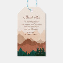 Tag cadeau Mariage de forêt de la montagne Fall