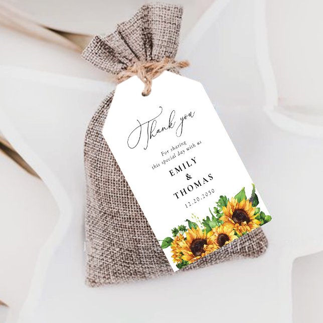 Étiquettes-cadeau Tag cadeau Mariage de tournesol (Créateur téléchargé)
