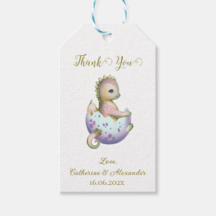 Étiquettes-cadeau Tag cadeau Merci avec un dragon baby shower mignon