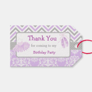 Étiquettes-cadeau Tag cadeau Merci de Ballerina Purple & Grey