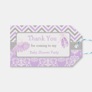 Étiquettes-cadeau Tag cadeau Merci de Ballerina Purple & Grey