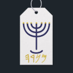 Étiquettes-cadeau Tag cadeau moderne Menorah Marine Gold<br><div class="desc">Menorah Gift Tag Navy Gold Personnalisable Cadeaux Tags Paleo Hebrew letters - Menorah : Mem, Nun, Resh, Hey Mem - Chaos Mighty Blood Nun - Continue Heir Son Resh - First Top Beginning Hey - Look Reveal Breath H4501 (Strong) מְ רָ ה מְ נֹ נ רָ וֹ ה menôrâh menôh...</div>
