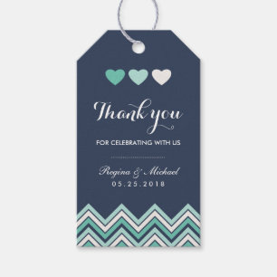 Étiquettes-cadeau Tag cadeau Motif de Navy Blue Chevron Mariage