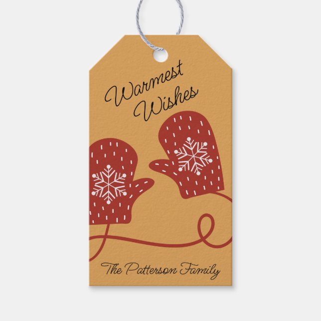 Étiquettes-cadeau Tag cadeau Nordic Mittens (Devant)