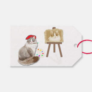 Étiquettes-cadeau Tag cadeau personnalisé de l'artiste de chat color