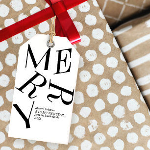Étiquettes-cadeau Tag cadeau personnalisé de Noël moderne