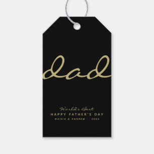 Étiquettes-cadeau Tag cadeau personnalisé minimaliste noir et or