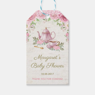 Étiquettes-cadeau Tag cadeau Pink Vintage Rose Floral Tea Party Favo